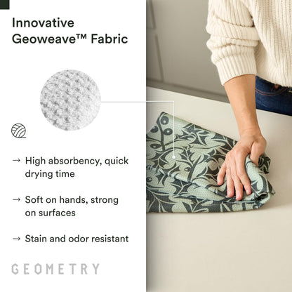 GEOMETRY Christmas Kitchen Towels - Quick Dry Microfiber Cloth Dish Towels for Kitchen Drying - Premium Quick Dry Towel - Winter Foliage