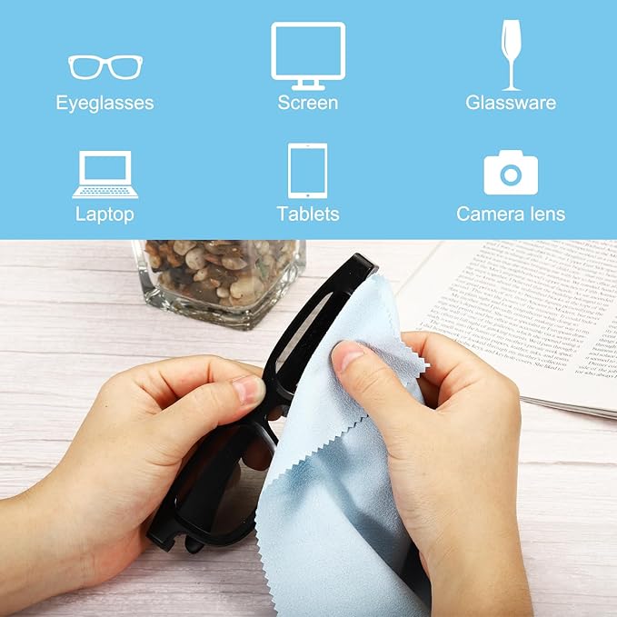 PATIKIL Eyeglass Microfiber Cleaning Cloth 7"x6", 12 Pack Glasses Cleaning
