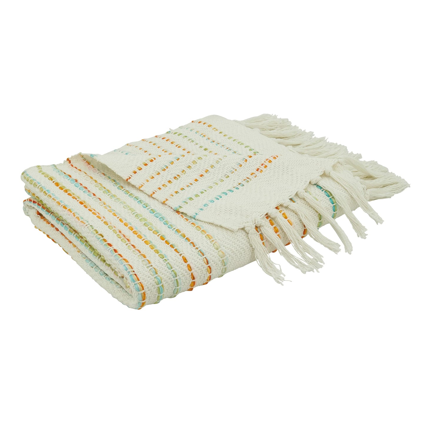SARO LIFESTYLE Rainbow Stripe Throw Blanket