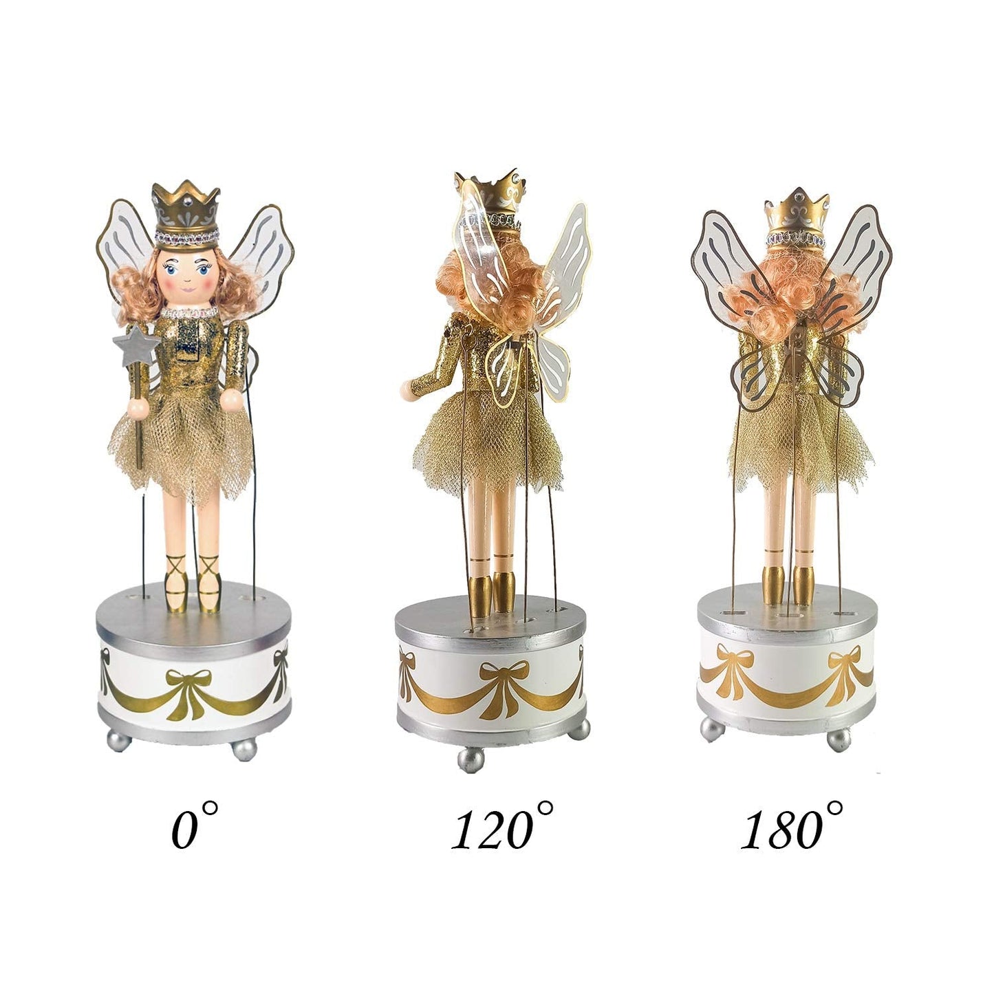 FUNPENY Classic Queen Ballet Dancer Nutcracker, Festive Collectible Nutcracker with Music Box, 12" Tall