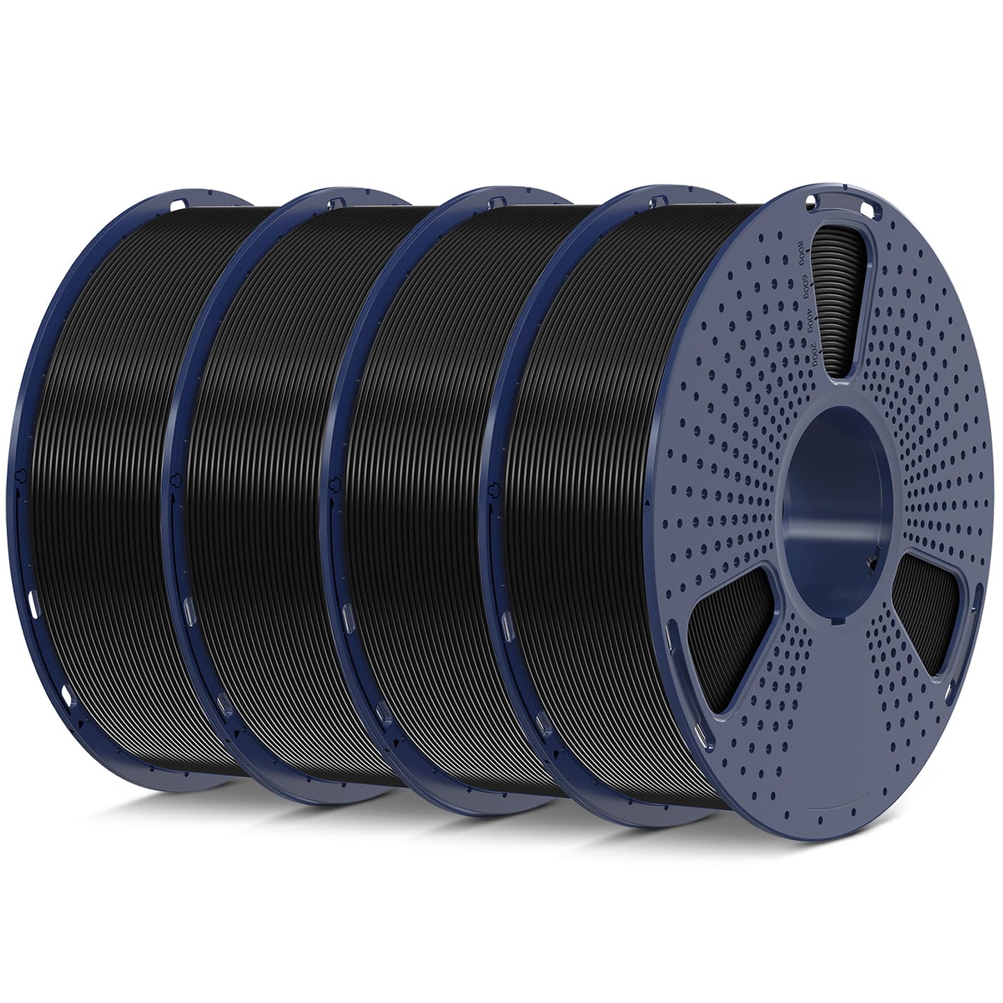 SUNLU PETG Filament 1.75mm 4KG Bundle, Strong PETG 3D Printer Filament, Fit for Most FDM 3D Printers, Individually Vacuum Packed, 4 Packs of 1KG Spools, Black