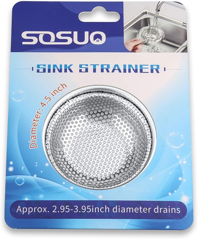 2 Pcs Kitchen Sink Strainer, Stainless Steel Drain Cover, Large Wide Rim 4.5"