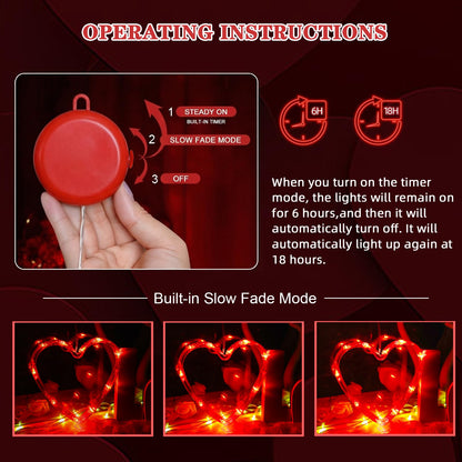 LOLStar Valentines Day Window Lights Decor with Timer, 3 Pack Battery Operated Red Heart-Shaped Window Decorations Silhouette Sucker LED Lamp Slow Fade Mode Romantic Light for 2026 Holiday Indoor Home