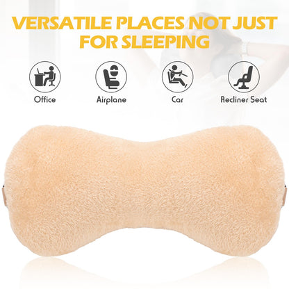 1 Pc Neck Pillow for Recliner Headrest Pillow Bone Shaped Chair Plush with Adjustable Strap Neck Support and Pain Relief Curve Head Cushion for Car Travel Airplane (Grey)