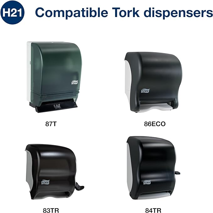 Tork Paper Hand Towel Roll White H21, 100% Recycled Fiber, 6 Rolls x 1000 ft