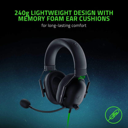 Razer BlackShark V2 X - Multi-Platform Wired Esports Headset (Triforce 50 mm Drivers, Advanced Passive Noise Cancellation, 7.1 Surround Sound, Hyperclear Cardioid Mic) Black