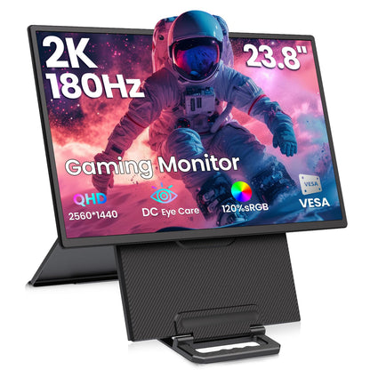 23.8'' Portable Monitor,FHD 1080P 100Hz IPS Laptop Screen Extender,USB-C HDMI Large Office Gaming Second Monitor Extender with Detachable Stand for Mac Windows PS5 Xbox Switch(Built-in Speakers)