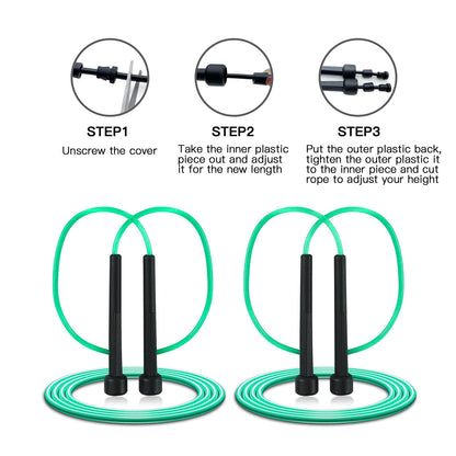 10 Pack PVC Jump Rope for Cardio Fitness - Versatile Adjustable Skipping Rope for Women Men Kids, Speed Jump Rope for Exercise,9 Feet