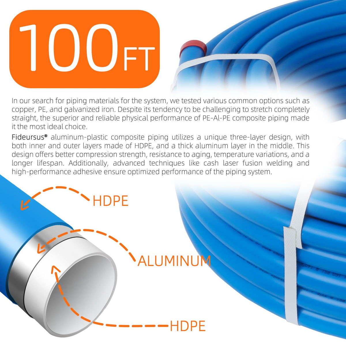 Compressed Air Piping System with 3/4 Inch ID x 100 feet 3-Way Multi-Outlet Aluminum Manifolds with individual Pressure Gauge HDPE Tubing Shop Air Line Kit, Air Compressor Line Kit | 200 PSI | 9110G
