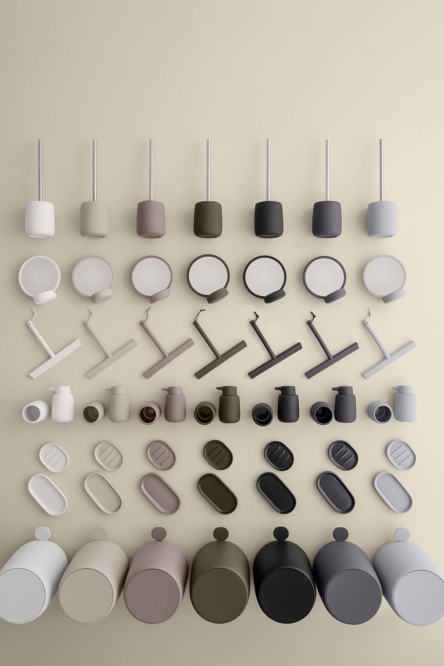blomus SONO Modern Bathroom Countertop Tumbler and Toothbrush Holder Organizer - Ceramic Soft Touch - Magnet (Charcoal)