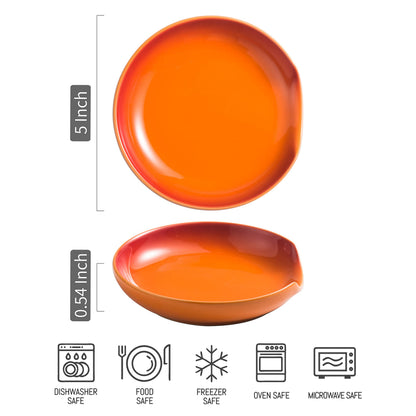LYEOBOH Spoon Rest for Stove Top, Ceramic Kitchen Spoon Holder, 5 Inch Cute Fall Spoon Rest Cooking Ladles Rest for Spatula, Housewarming, Christmas, Mother's Day Gifts, Orange, PC1