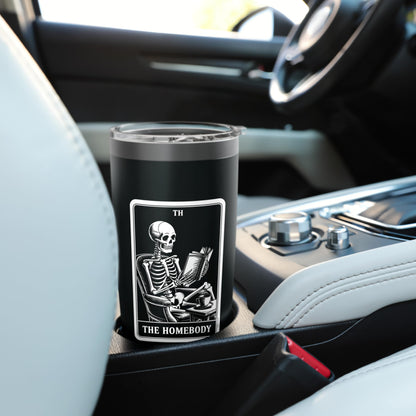 The Homebody Tarot Card Indoorsy Skeleton Introvert Stainless Steel Insulated Tumbler