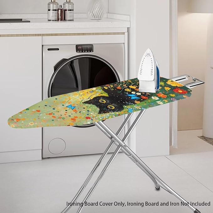 Sprowallow Black Cat Daisy Ironing Board Covers 15 x 54 inch Drawstring