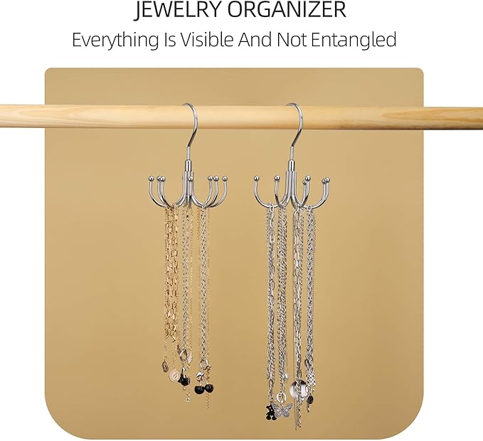 ZEDODIER Belt Hanger, 4 Pack Rotatable Belt Rack Closet Accessories Organizer