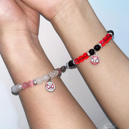 Miss Pink Spider Matching Bracelets for Couples Gf And Bf, Best Friend Bracelets Christmas Anniversary Bracelet Gifts for Boyfriend Husband Spider Bead Jewelry for Women Men Her (SSN)