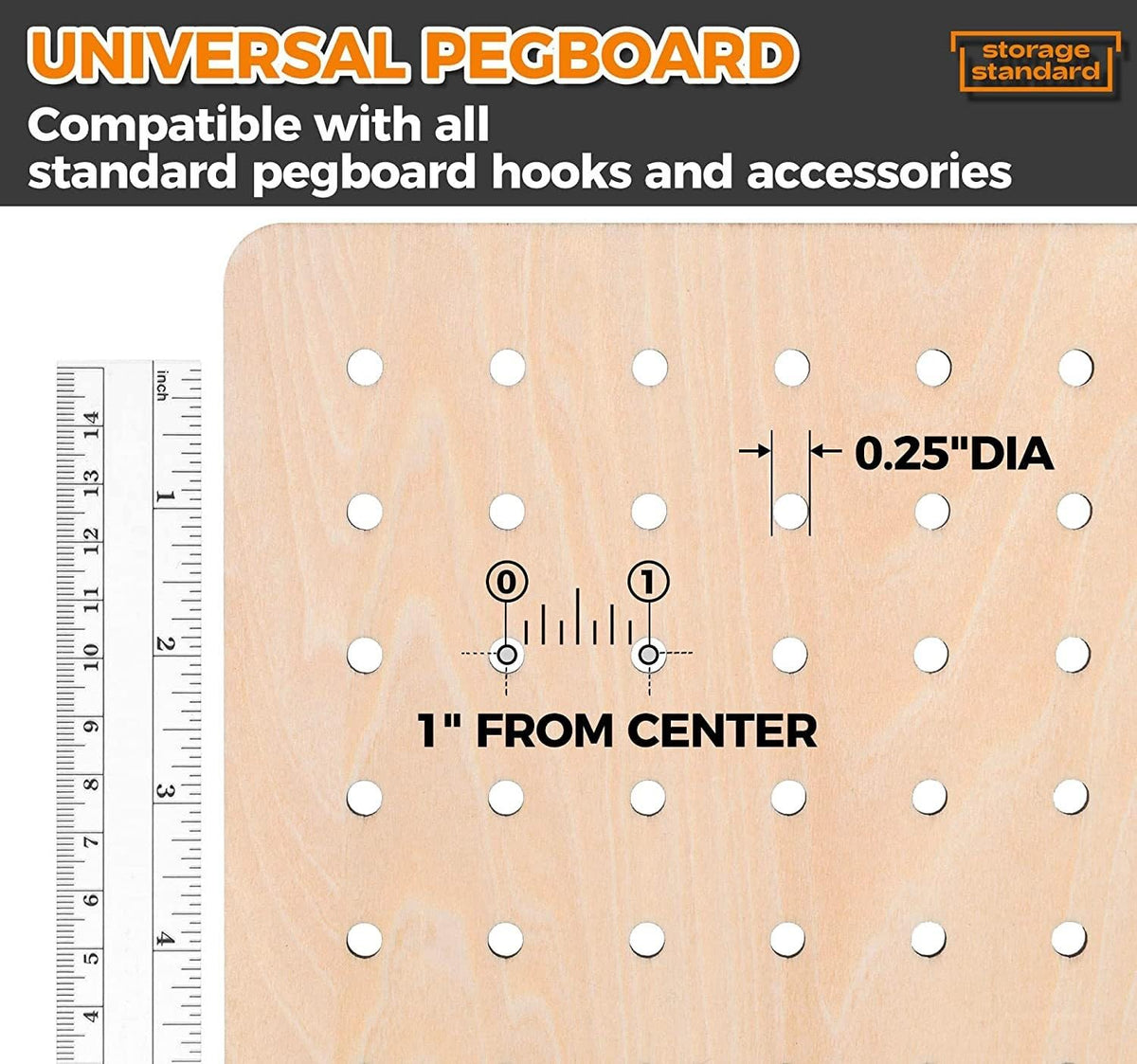Bamboo's Grocery LoKii 1 Pack Wooden Pegboard Display Stand, Retail Rack, 17 x 13 Inches, with 10 Pcs Hooks