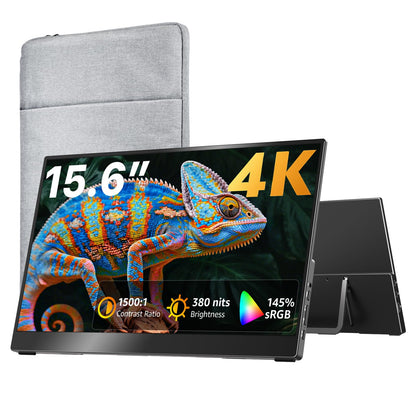 Portable Monitor 18.5 inch 1080P FHD 128% sRGB 100Hz, Travel Monitor for Laptop MacBook Surface PC Xbox PS5, HDMI Dual USB-C VESA Compatible Built-in Speaker, with Kickstand