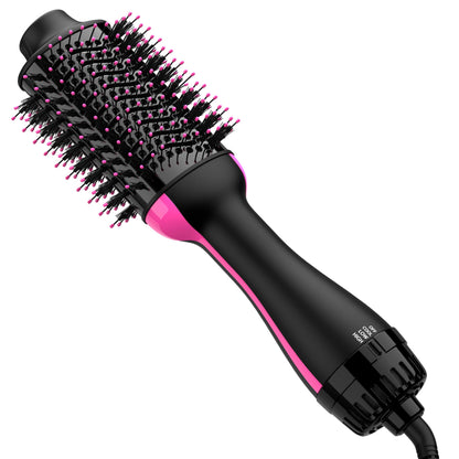 Hair Dryer Brush Blow Dryer in One, Upgraded 4 in 1 Hair Dryer and Styler Volumizer with Negative Ion Anti-frizz Ceramic Titanium Barrel Hot Air Hair Straightener Brush