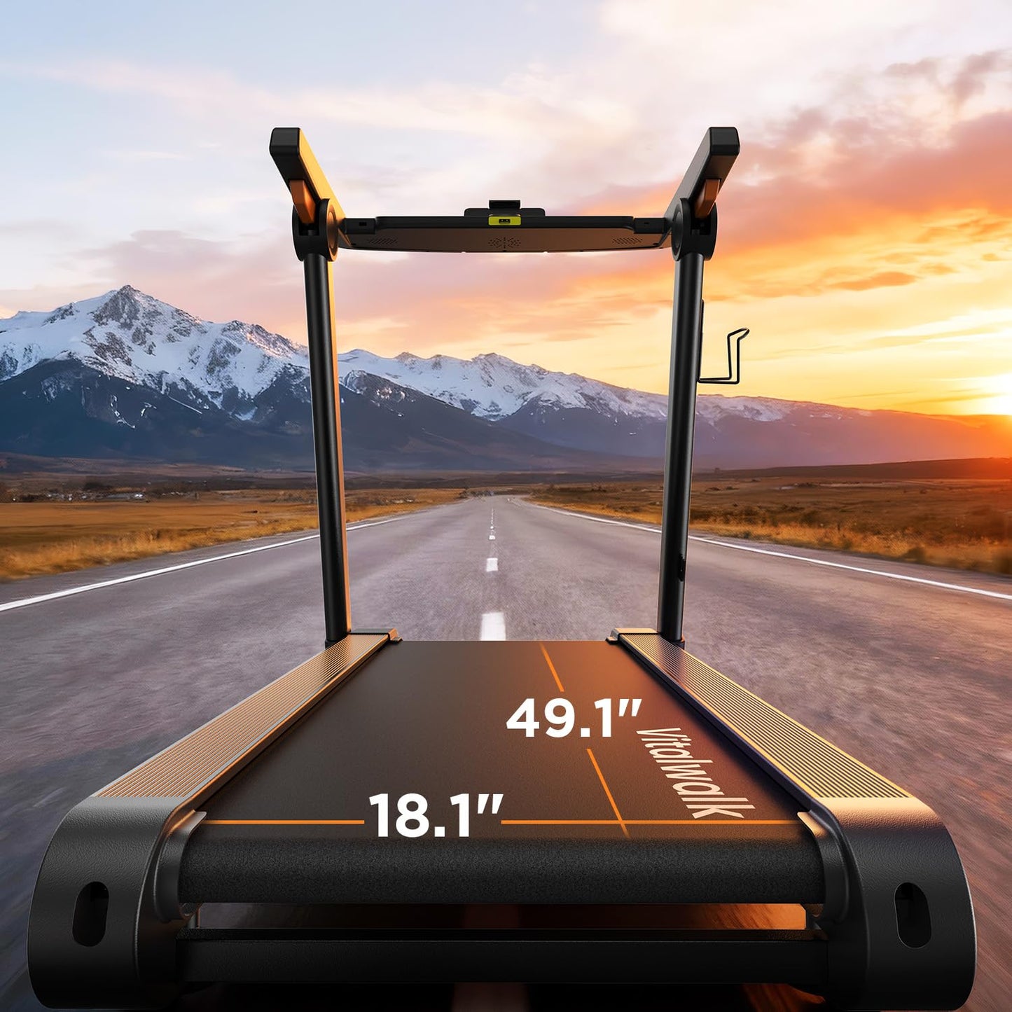 Vitalwalk Foldable Treadmill with Auto Incline, Commercial 49"x18" Wide Running Belt, 10MPH, 3.5HP Brushless, Walking Pad Treadmill for Home, Auto Folding, No Installation, 350LBS, APP, Large