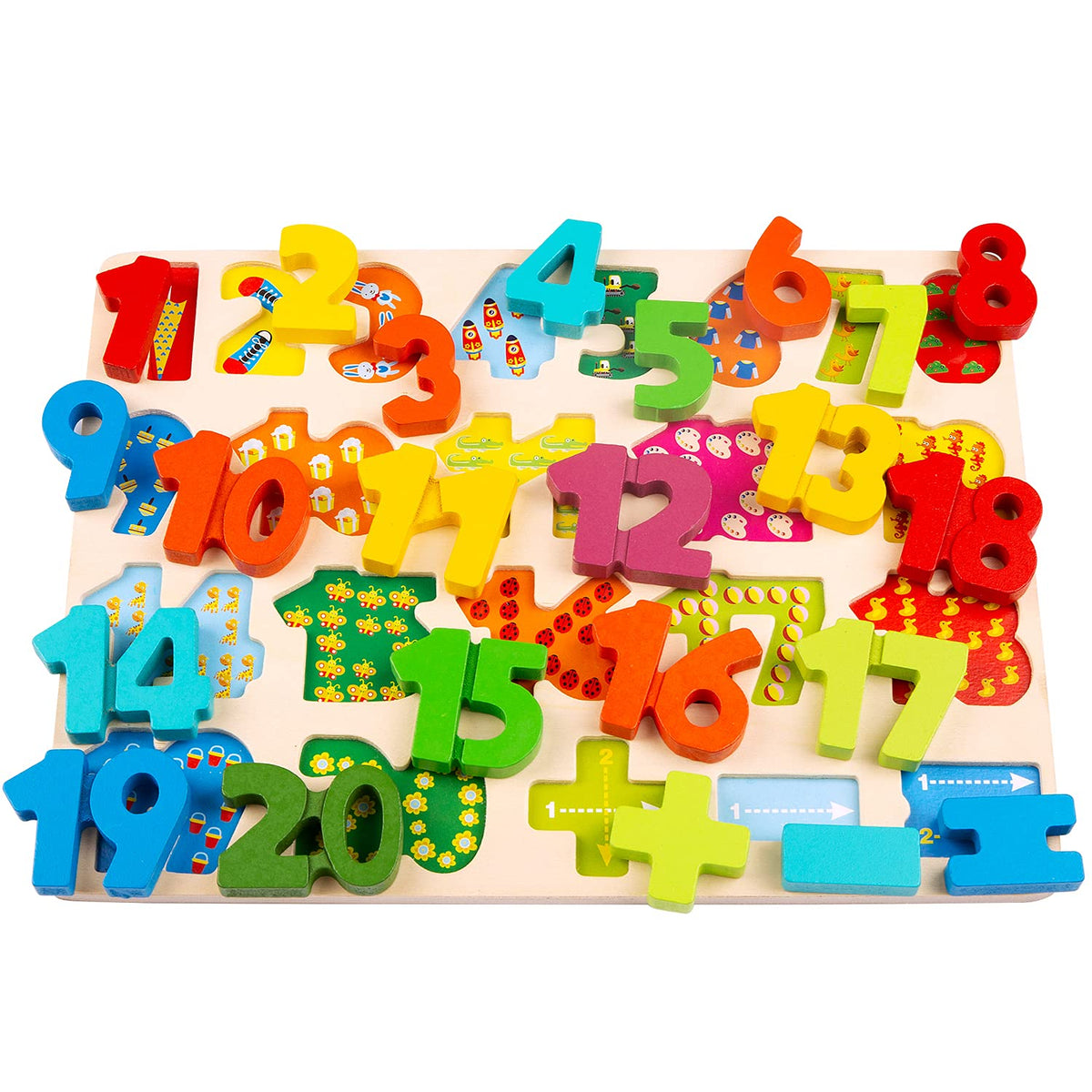 Wooden Puzzles for Toddlers, Voamuw Alphabet Number Shape Learning Puzzle for Kids Ages 3 4 5, Montessori Toys Preschool Education Chunky Jigsaw for Boys and Girls