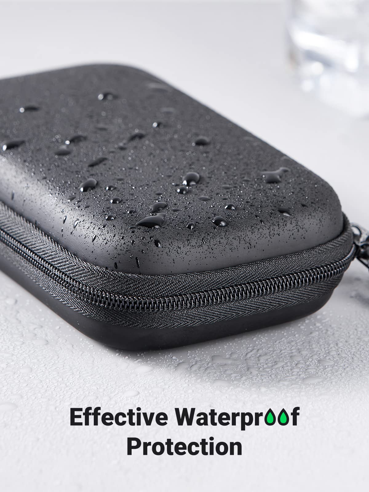 UGREEN Hard Drive Case, Portable External Hard Drive Bag for 2.5 Inch HDD SSD, Waterproof Protective Storage Pouch EVA Compatible with Solid State Drive WD Western Seagate Toshiba Lacie