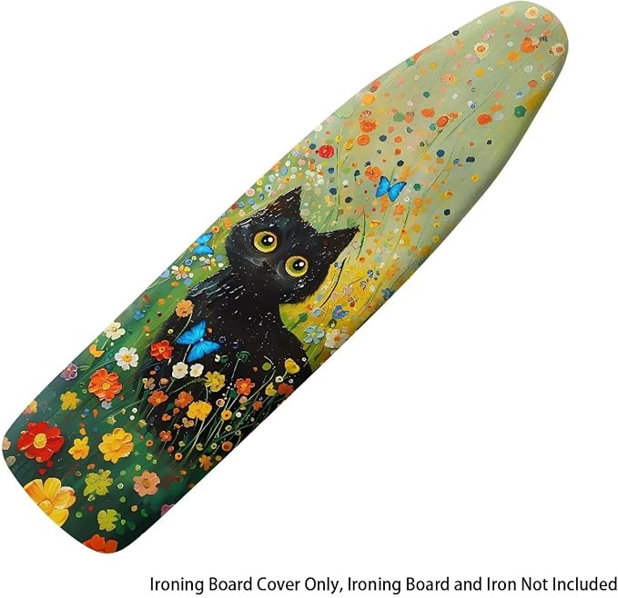 Sprowallow Black Cat Daisy Ironing Board Covers 15 x 54 inch Drawstring