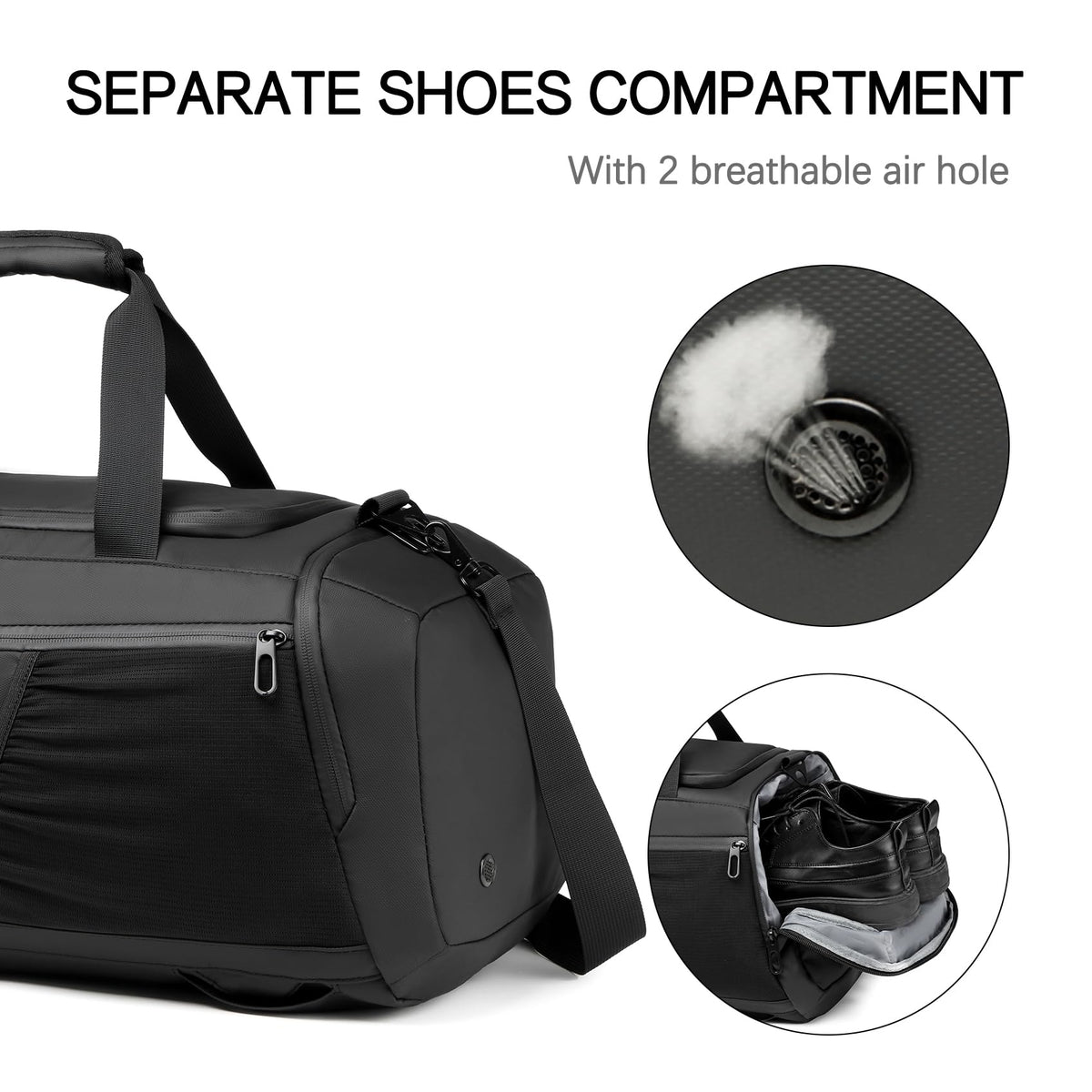 Gym Duffle Bag Waterproof Sports Duffel Bags Travel Weekender Bag for Men Women Overnight Bag with Shoes Compartment
