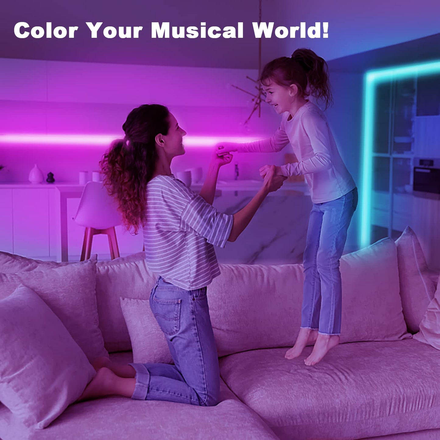dalattin Led Lights for Bedroom 200ft, Smart Led Strip Lights with App Control Remote, RGB LED Light Strips, 24V Led Strip Lights for Room Decoration Party, Festival Decor(2 Rolls of 100ft)
