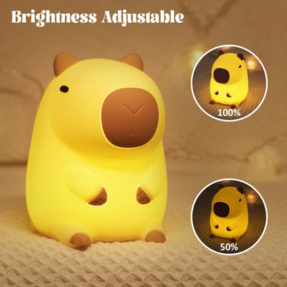 YuanDian Capybara Night Light - Adorable Gift for Women, Teen Girls, and Babies. Decorate Kids' Bedroom with Cute Silicone Capybara Nightlights - for Children and Toddlers