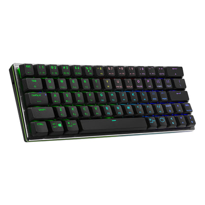 Cooler Master SK622 60% Wireless Bluetooth Space Gray Mechanical Low Profile Gaming Keyboard, Click Blue Switches, Customizable RGB, Ergonomic Design, Mac/Windows, QWERTY (SK-622-GKTL1-US)