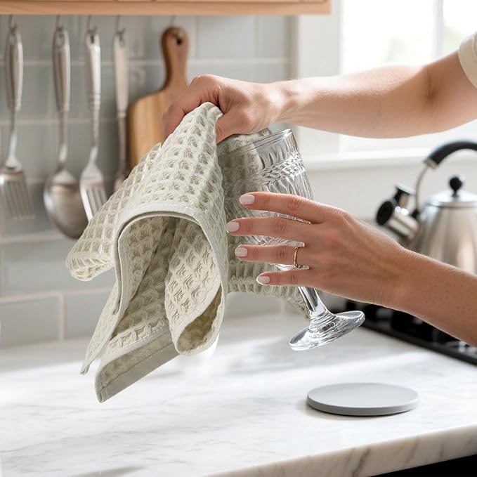 Jacquotha Waffle Hand Towel Set – Cotton Soft Lint-Free Quick Drying Towels