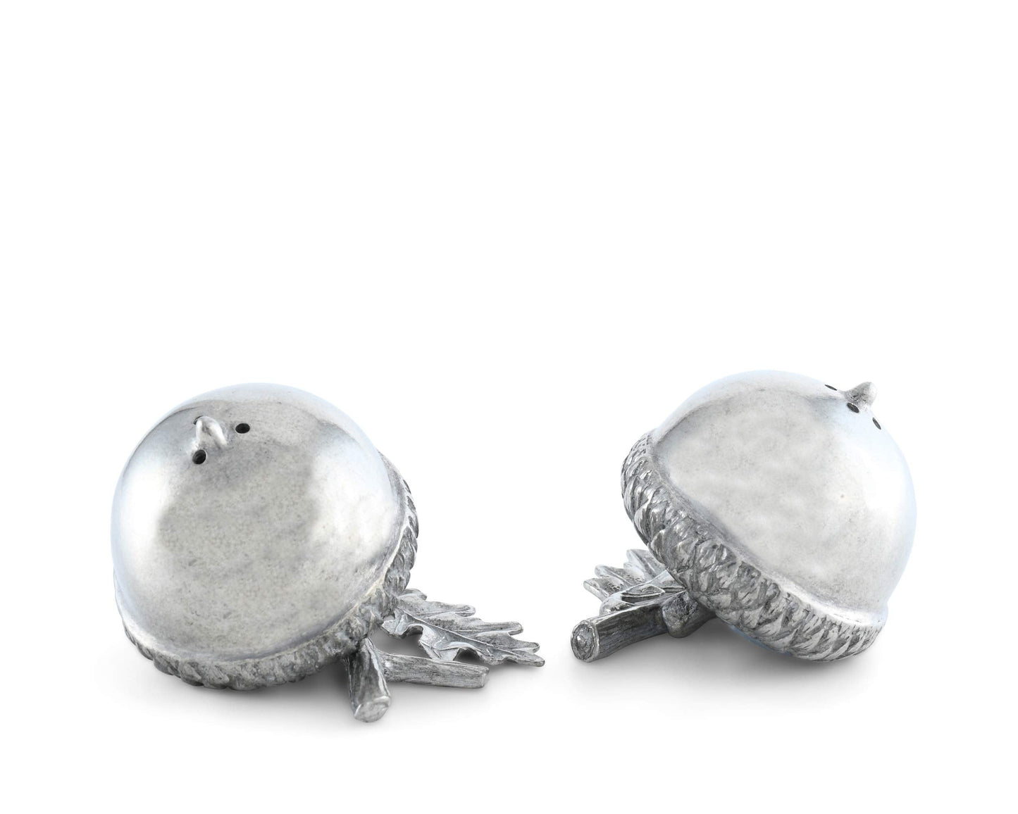 Vagabond House Pewter Metal Acorn Forest Salt and Pepper Shaker Shakers Set 2 inch x 2 inch