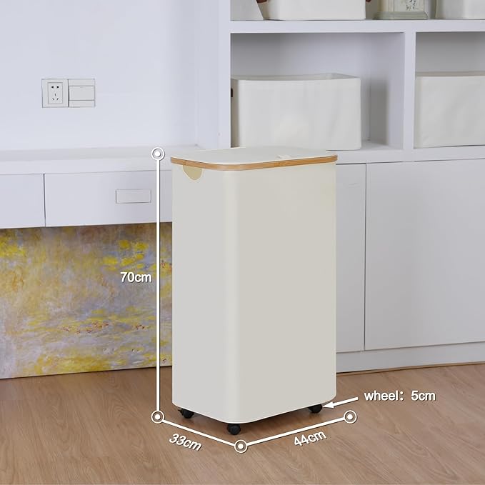 Laundry Basket with Wheels, 100L Hampers