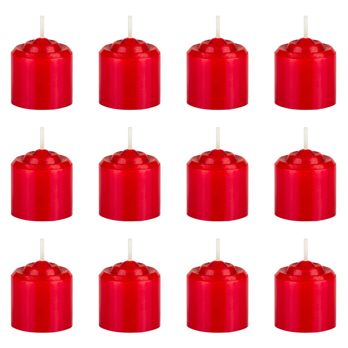 Mega Candles 12 pcs Unscented Red Votive Candles, Hand Poured Wax Candle 10 Hours 1.38 Inch x 1.5 Inch, Home Décor, Wedding Receptions, Centerpieces, Occasions, Events, Meditations, Holders
