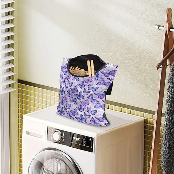 Butterfly Purple Clothespin Bag