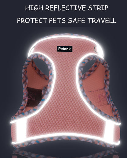 Petank Green Dog Harness (XS), No Pull, Puppy Harness and Leash Set, Jacquard Mesh, Easy Walk Dog Harness for Small Medium Dogs, Reflective Strip, Training, Running, Walking