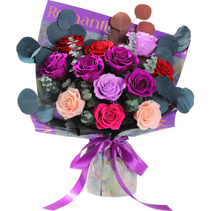 lovenfold Flowers for Delivery,Preserved Flowers Bouquets,Purple Rose Bouquets That Last 1-3 Years,Birthday Flowers Gifts for Women Mom Grandma Wife Friends