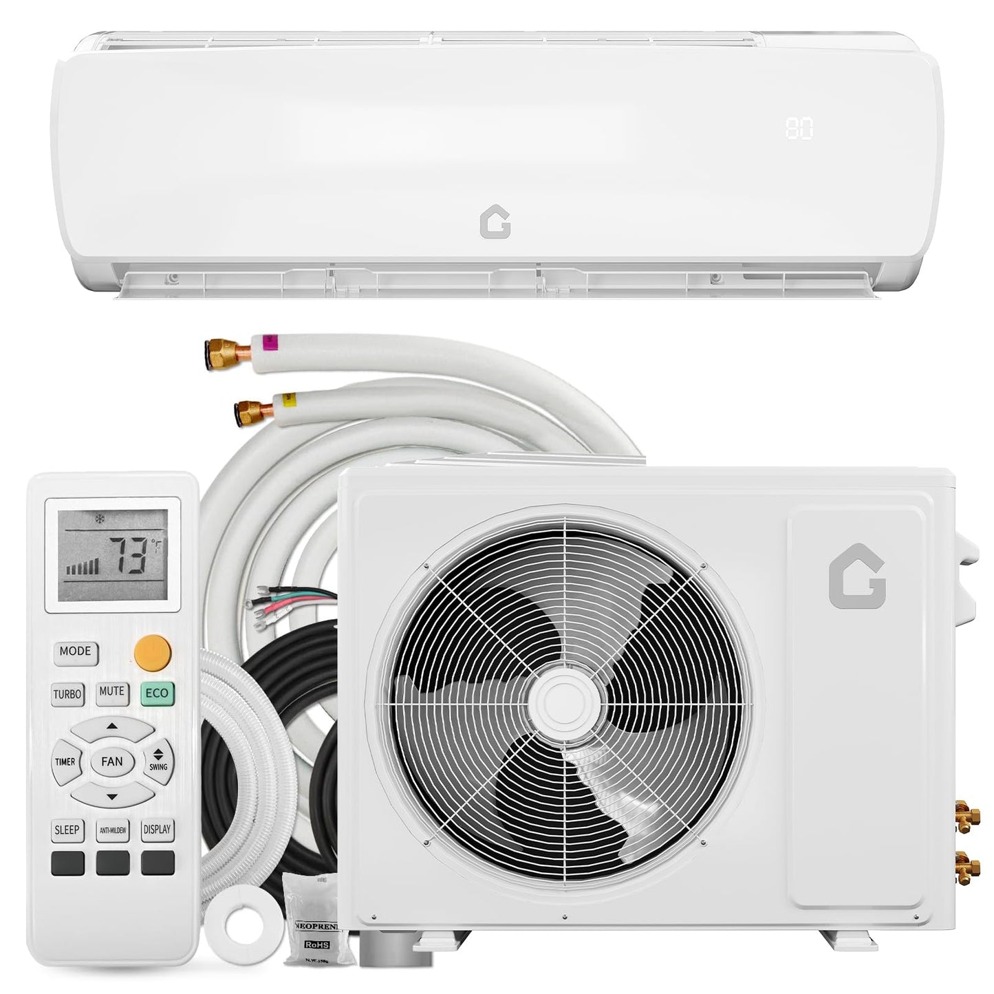 Takywep 12000 BTU Mini Split Air Conditioner,19 SEER2 Ductless Inverter AC w/ 115V, Cool Up to 750 Sq. ft with Heat Pump System,White