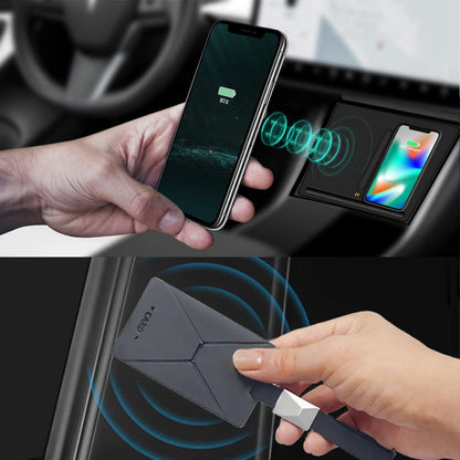 VXDAS Wireless Charger, Dual 10W QI Wireless Phone Charging Pad M3 Car Center Console for Tesla Model 3 Accessories Panel with 7pcs Custom Cup Mat Center Console Liner mat-Upgrade
