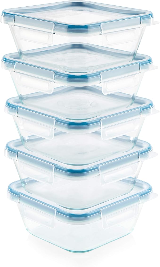 Snapware Total Solutions Glass Food Storage Containers Set, Airtight &