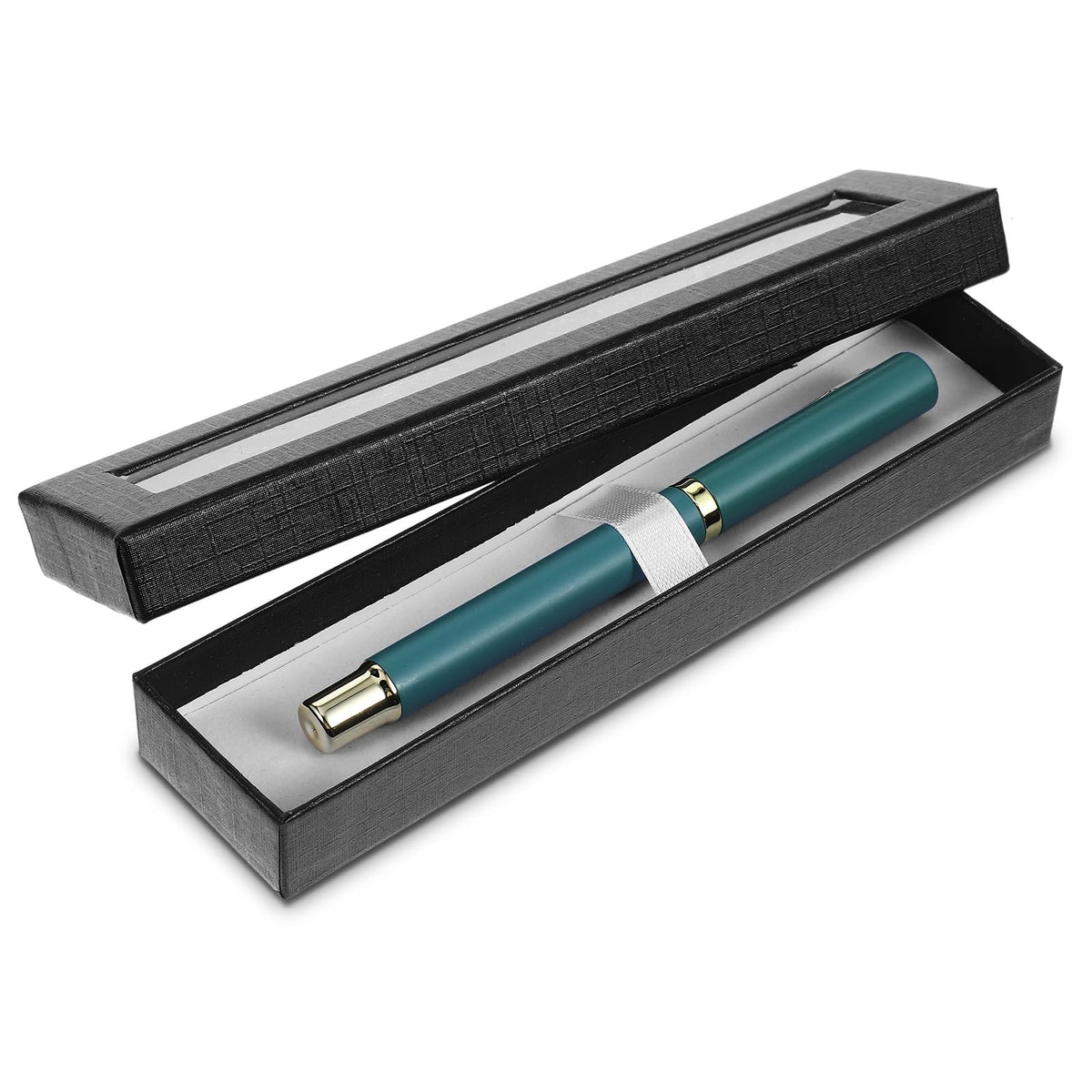 30 Pack Empty Pen Gift Box with Clear Lid, Pen Display Case Pencil Gift Box Black Cardboard Collection Case with Cushion, Ballpoint Jewelry Gifts Boxes for Birthday Business Office Supplies