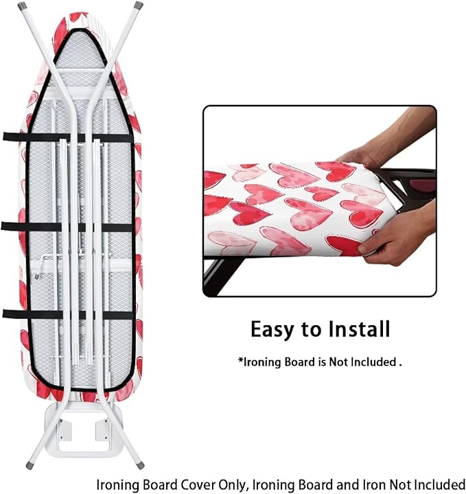 Love Red Heart Ironing Board Cover 15″x54″ Valentines Day Ironing Pad Covers