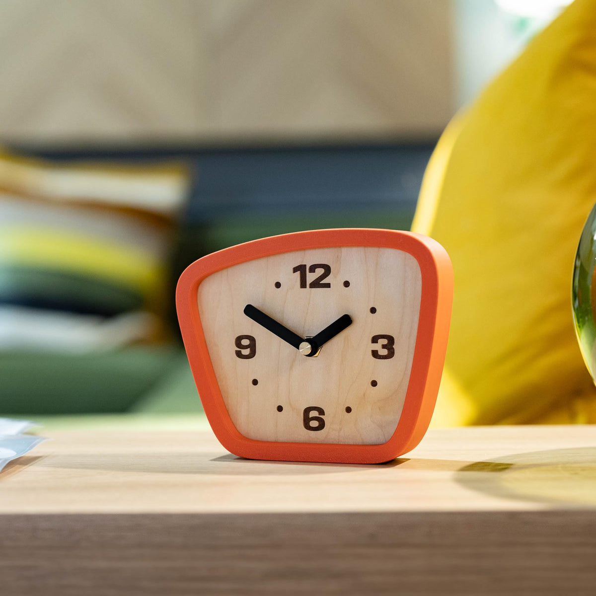 Little Top Creations Handcrafted Mid-Century Modern Clock – Silent Movement for Desk, Table & Mantel, No-Ticking Analog MCM Decor | Made in USA