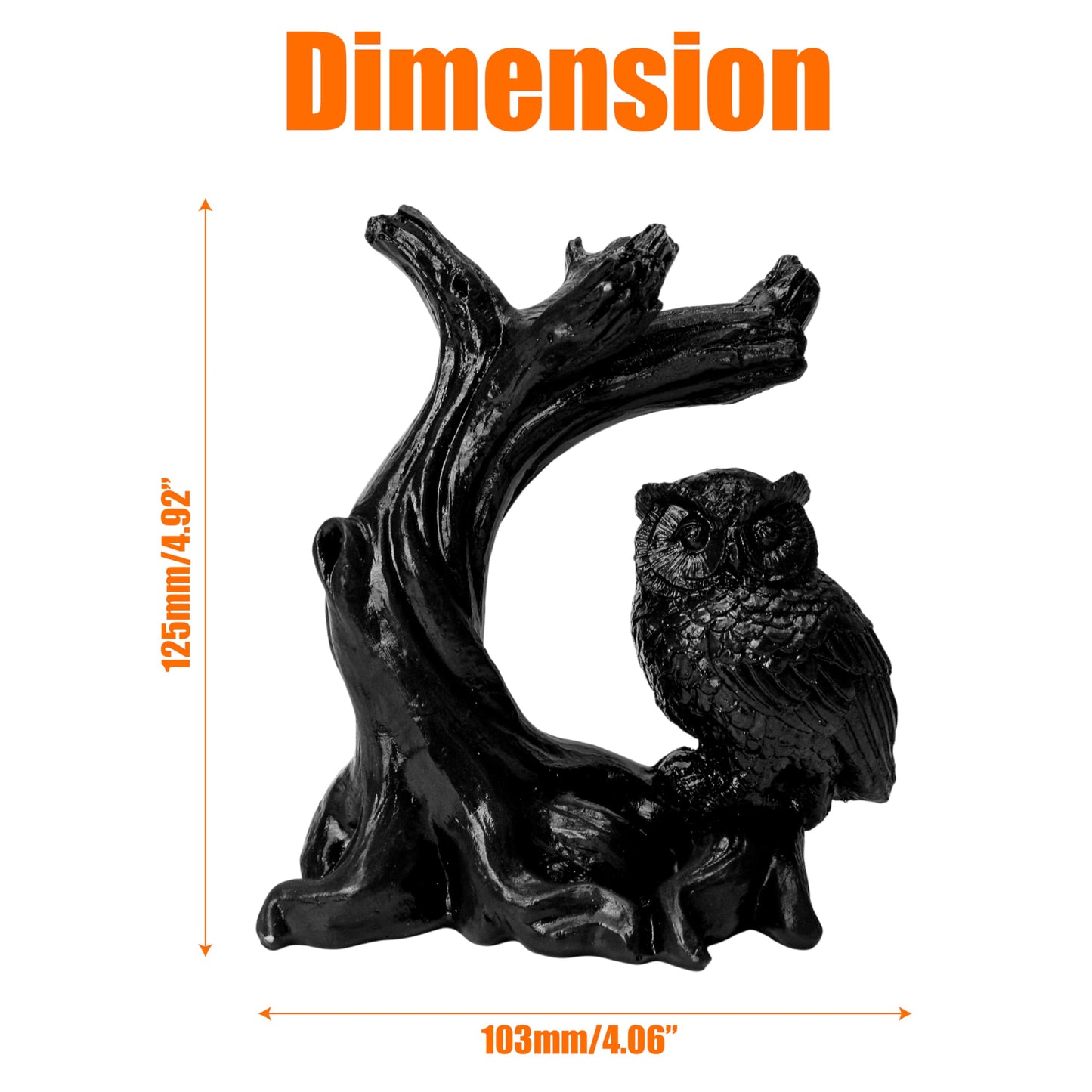 KH866 Owl Sphere Holder Crystal Stand Ball Resin Display – 4.92''x4.06'' Natural Quartz Wood Base Figurine, Stable Desktop Decoration for Bedroom, Office, Living Room, Study – Crystal Ball Decor Gift