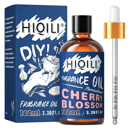 HIQILI Cherry Blossom Essential Oil Floral Fragrance Oil for Diffuser Candle Perfume Making 3.38 Fl Oz Halloween Thanksgiving