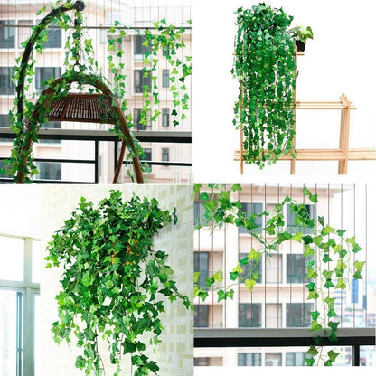 12 Pack 84 Ft Artificial Garland Fake Foliage Artificial Ivy Vine Ivy Leaves Garland Artificial Hanging Plants Wedding Garland for Home Decor Indoor Outdoors Wedding Wall Decor (Ivy Leaves)