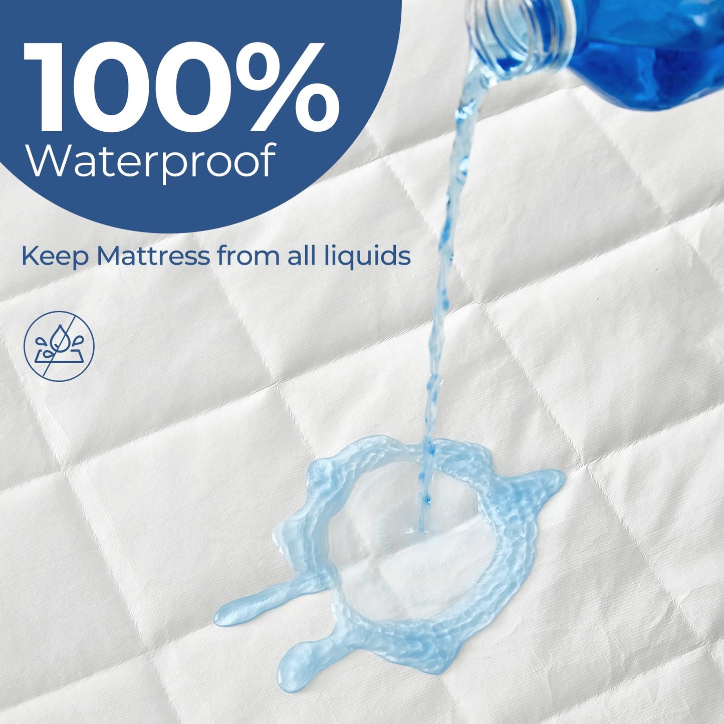 EXRUBY Twin Waterproof Mattress Protector - 100GSM Quilted Diamond Pad - 8-20" Deep Pocket Fitted Cover - Ideal for Kids & College Dorm Essentials - Noiseless