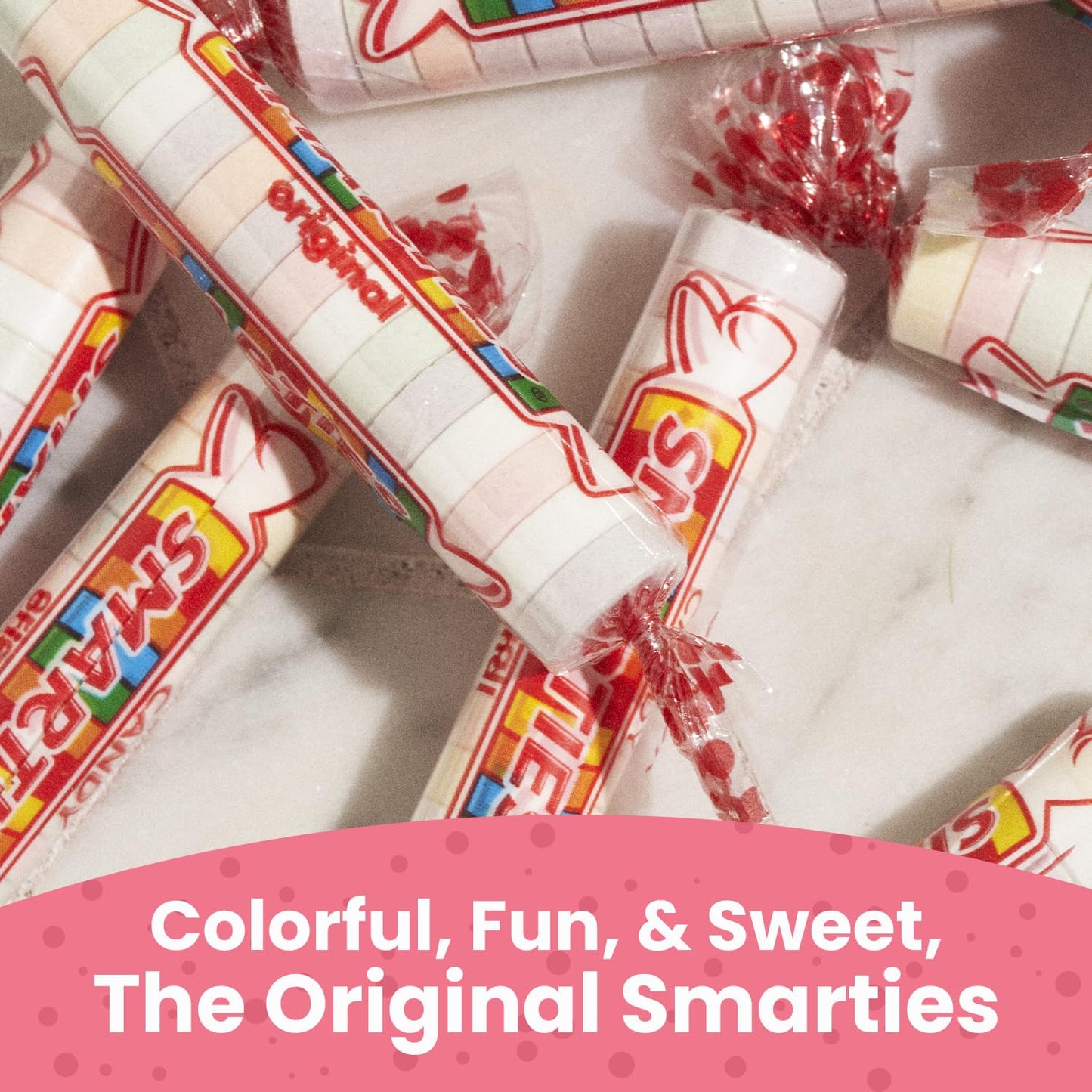 Smarties Candy Bulk Rolls Original Flavor - Gluten & Vegan Free - Classic Sweetness From Family Owned Company Since 1949, Peanut Free & Dairy Free - Perfect Halloween Candy - 4 Pound Bag