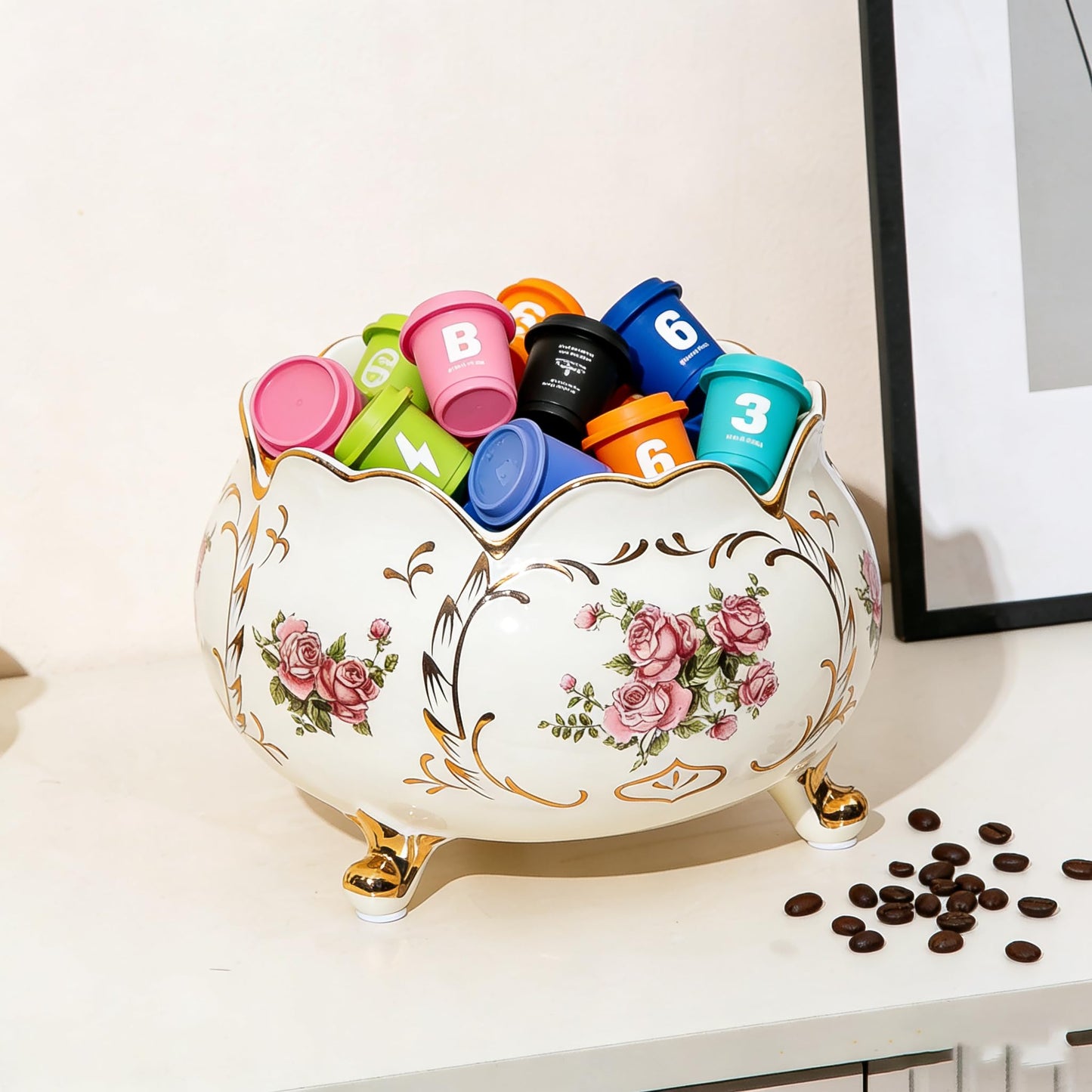 OptmAVth Ceramic Fruit Bowl, Handmade Decorative Bowl, Candy Bowl, Entryway Table Decor, Vase for Home Decor, Key Storage and Organization