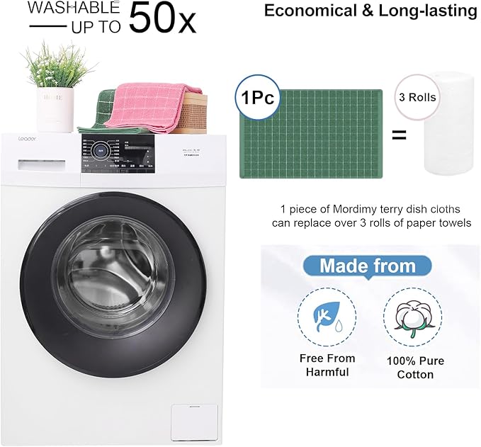 Mordimy 100% Cotton Terry Cloth Kitchen Towels, Super Soft and Absorbent Dish
